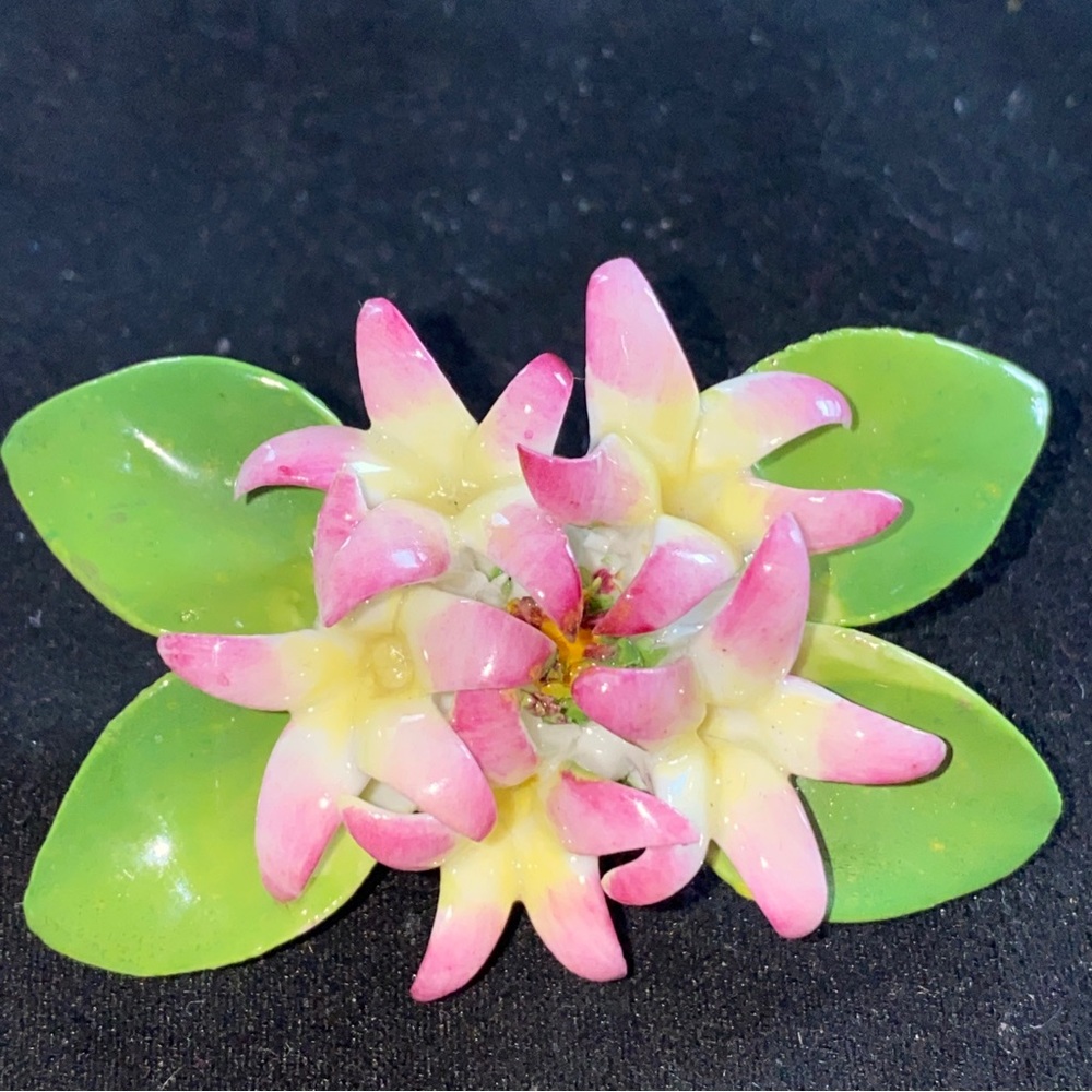 CARA CHINA STAFFORDSHIRE ENGLAND flower pin brooch Pin Porcelain Vintage.